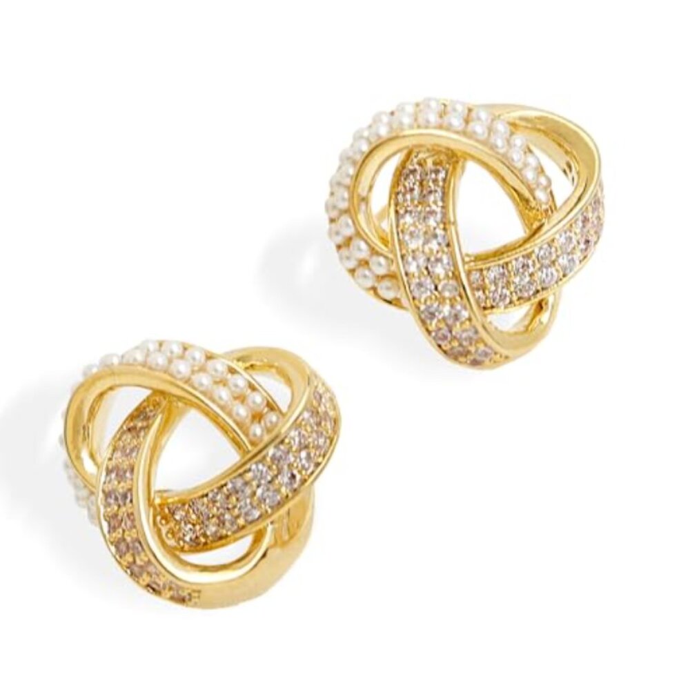 Pearl Crystal Stud Earrings